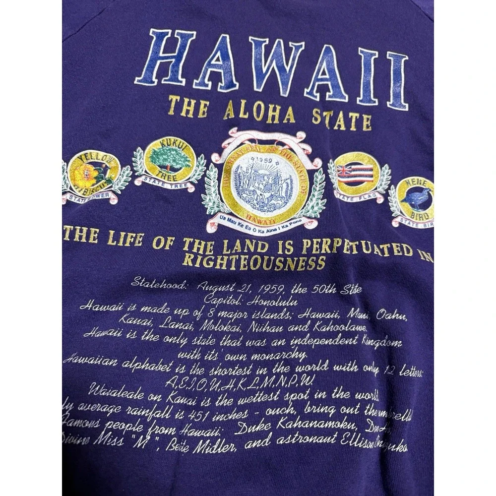 90s The Aloha State Of Hawaii Sweatshirt Vintage Crewneck‎ Size XL Woman's - Picture 2 of 5